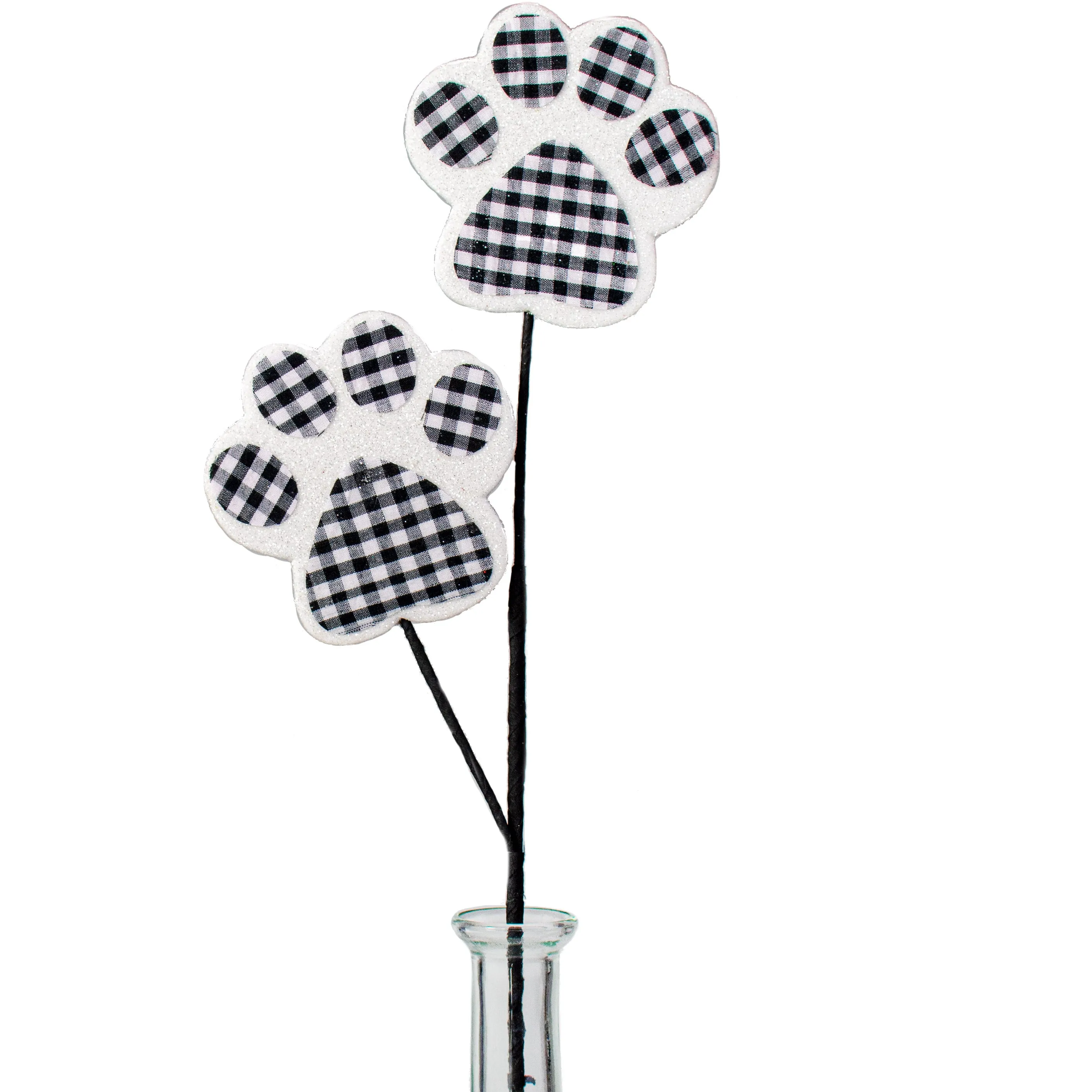 18" Check Dog Paw Spray: Black
