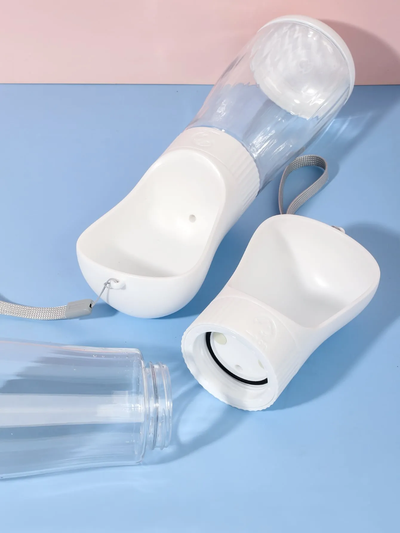 1pc Pet Outdoor Poopbag Dispenser With 1roll Poopbag 1pc Water Bottle 1pc Food Storage Bottle