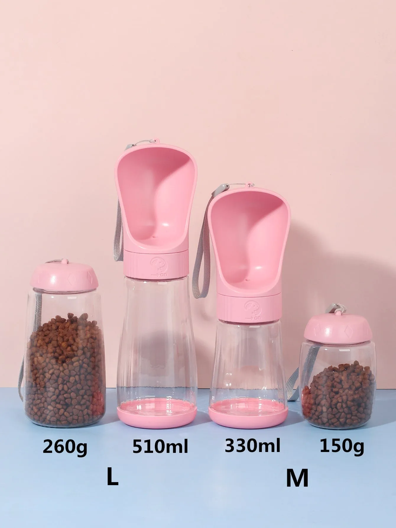 1pc Pet Outdoor Poopbag Dispenser With 1roll Poopbag 1pc Water Bottle 1pc Food Storage Bottle