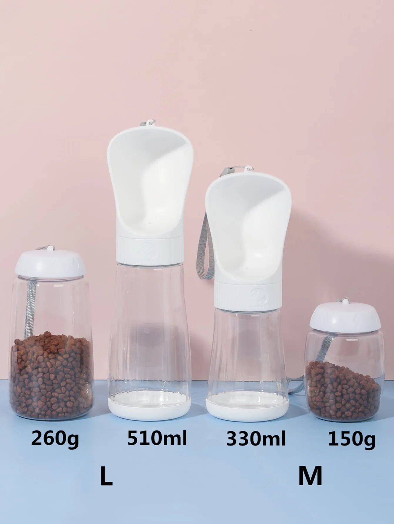 1pc Pet Outdoor Poopbag Dispenser With 1roll Poopbag 1pc Water Bottle 1pc Food Storage Bottle