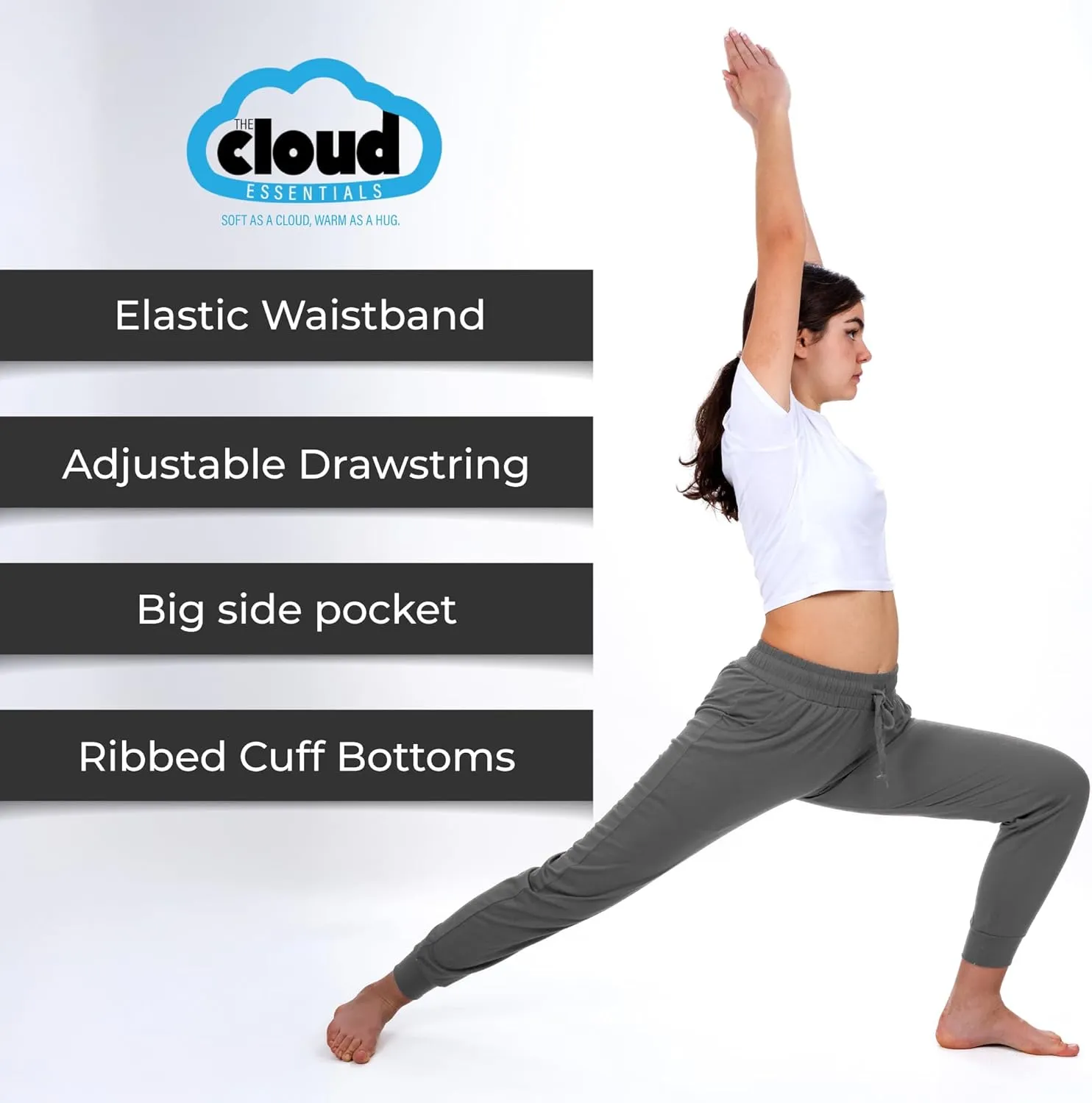 3 Pack: Women's Ultra-Soft Lounge Joggers Sweatpants Athletic Yoga Pants with Pockets
