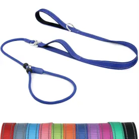 6FT Slip Lead Dog Leash with Double Padded Handle, Anti-Tangle Slip Leads for Dogs, Reflective Nylon No-Pull Training Leash for Small Medium Dogs, Navy Blue 6FT Slip Lead Dog Leash with Double Padded Handle, Anti-Tangle Slip Leads for Dogs, Reflective Nylon No-Pull Training Leash for Small Medium Dogs, Navy Blue