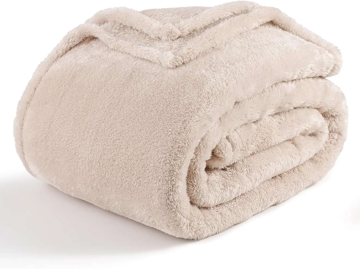 Berkshire Blanket Classic Extra-Fluffy Plush Throw Blanket, Soft Fuzzy Fluffy Long Hair Throw Blanket for Couch Sofa Bed, Chino Khaki, 50x60 Inches