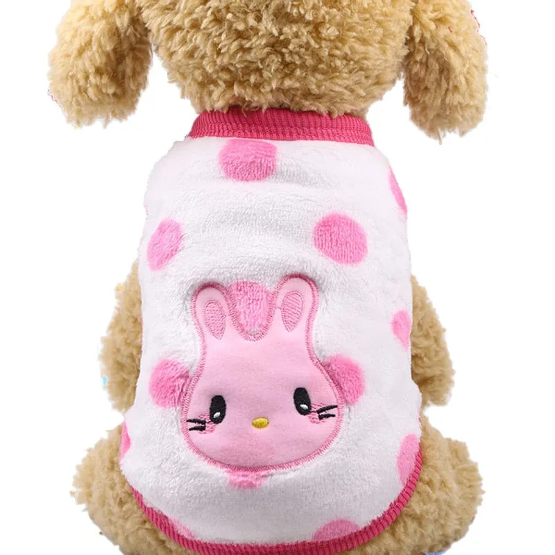 Best Cartoon Puppy Vest Clothing Winter Warm Dog Clothes For Small Dogs