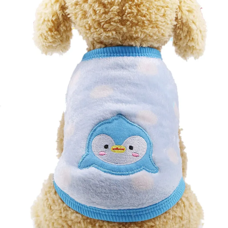 Best Cartoon Puppy Vest Clothing Winter Warm Dog Clothes For Small Dogs
