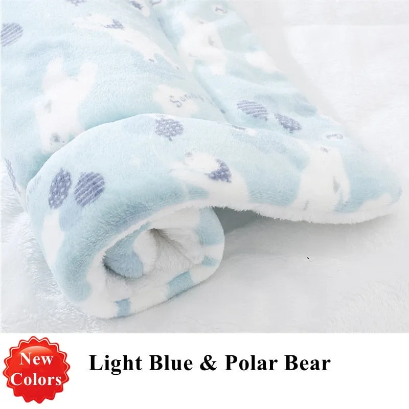 Best Dog Cat Soft Fleece Blanket Comfiest Bed Thickened Pad Mat Blanket