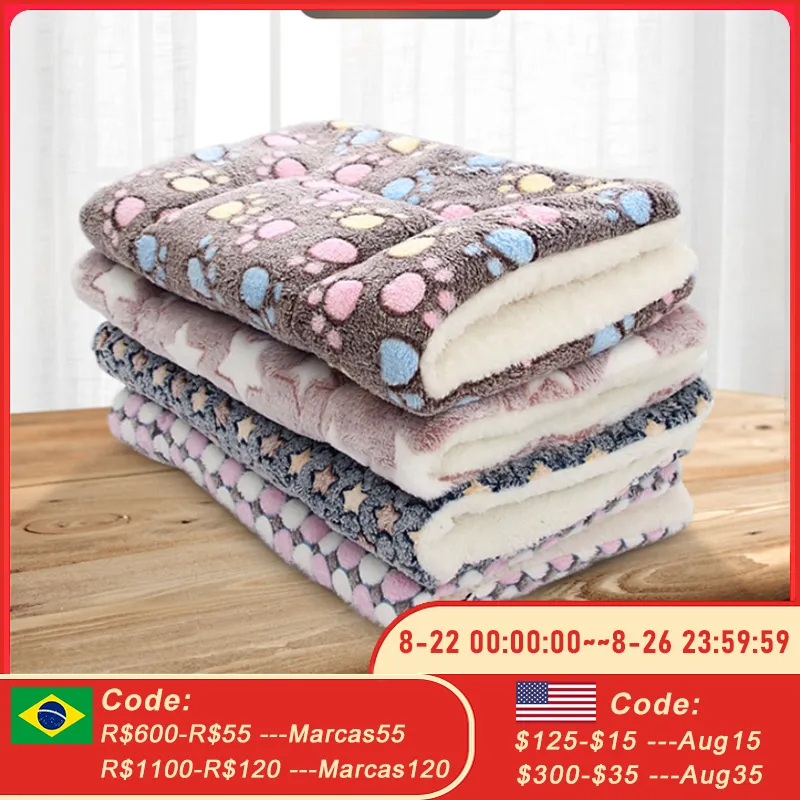 Best Dog Cat Soft Fleece Blanket Comfiest Bed Thickened Pad Mat Blanket