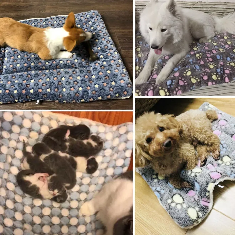 Best Dog Cat Soft Fleece Blanket Comfiest Bed Thickened Pad Mat Blanket