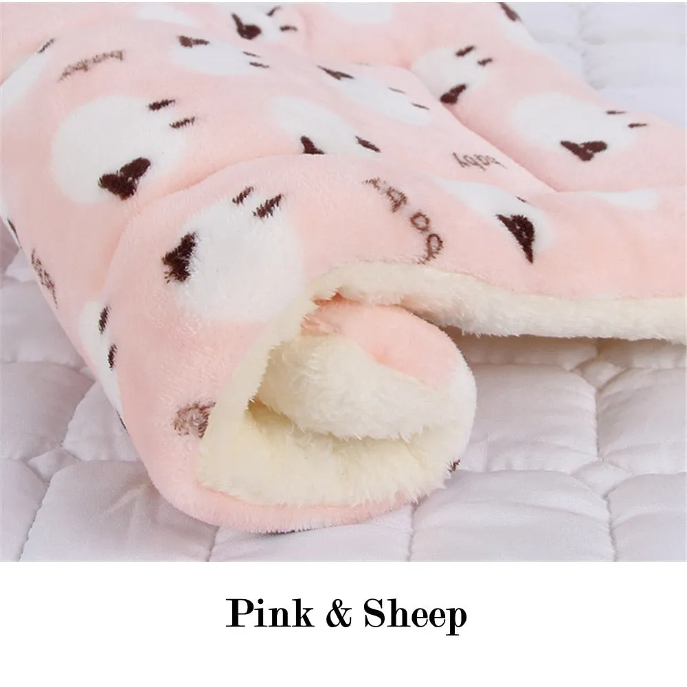 Best Dog Cat Soft Fleece Blanket Comfiest Bed Thickened Pad Mat Blanket