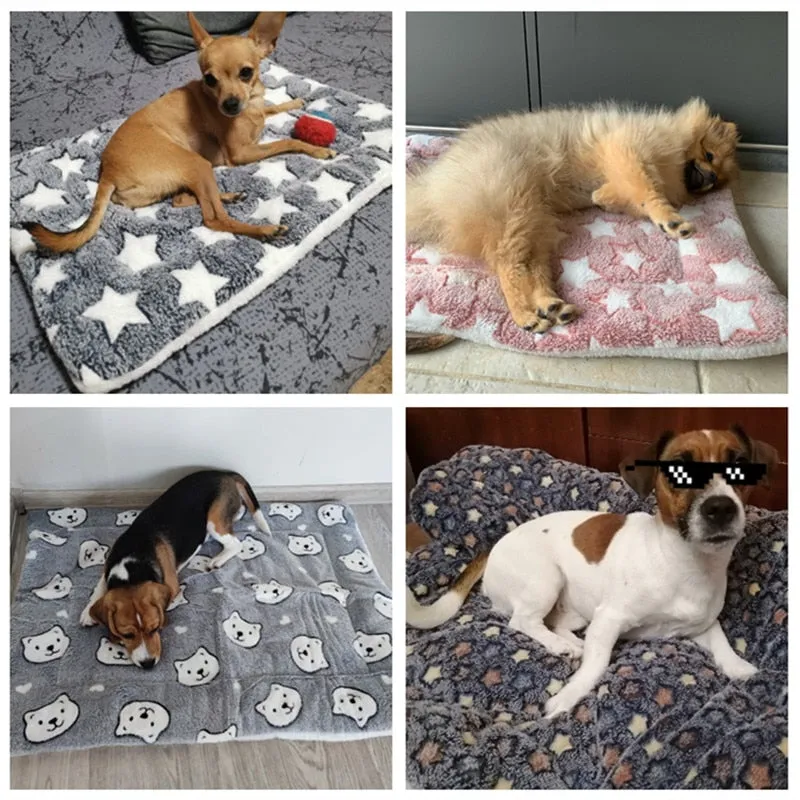 Best Dog Cat Soft Fleece Blanket Comfiest Bed Thickened Pad Mat Blanket