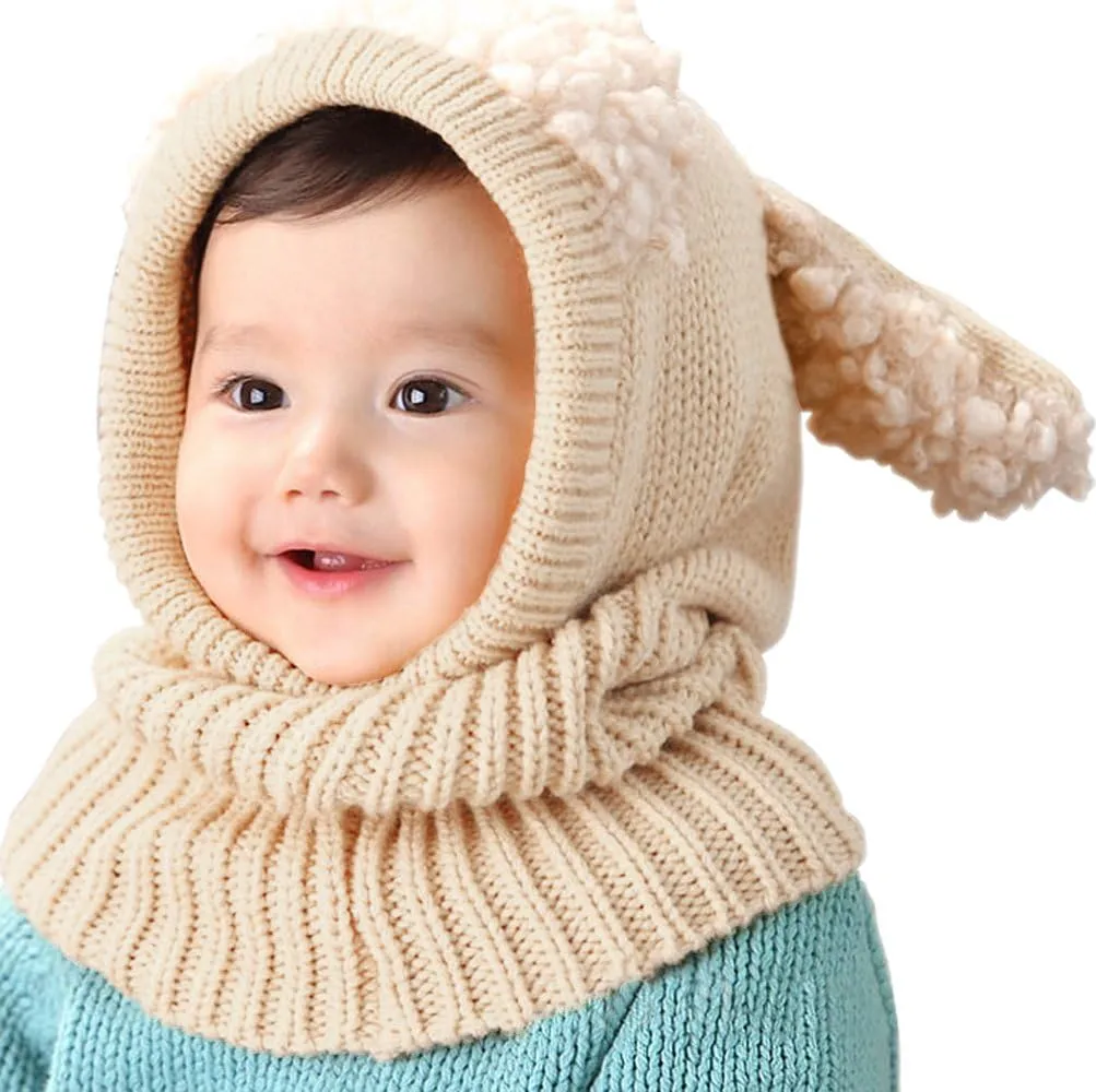 Bienvenu Baby Girls Boys Winter Hat Scarf Earflap Hoodie Scarves Skull Caps
