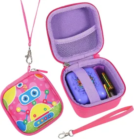 Carrying Case for Bitzee Interactive Toy Digital Pet and Case, Hard Travel Protective Storage Holder for Bitzee Virtual Electronic Pets Accessories (Pink Pattern)
