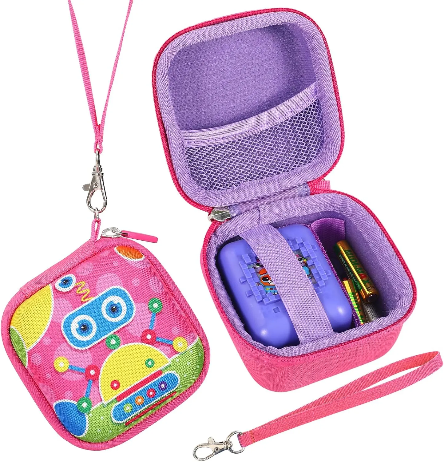 Carrying Case for Bitzee Interactive Toy Digital Pet and Case, Hard Travel Protective Storage Holder for Bitzee Virtual Electronic Pets Accessories (Pink Pattern)