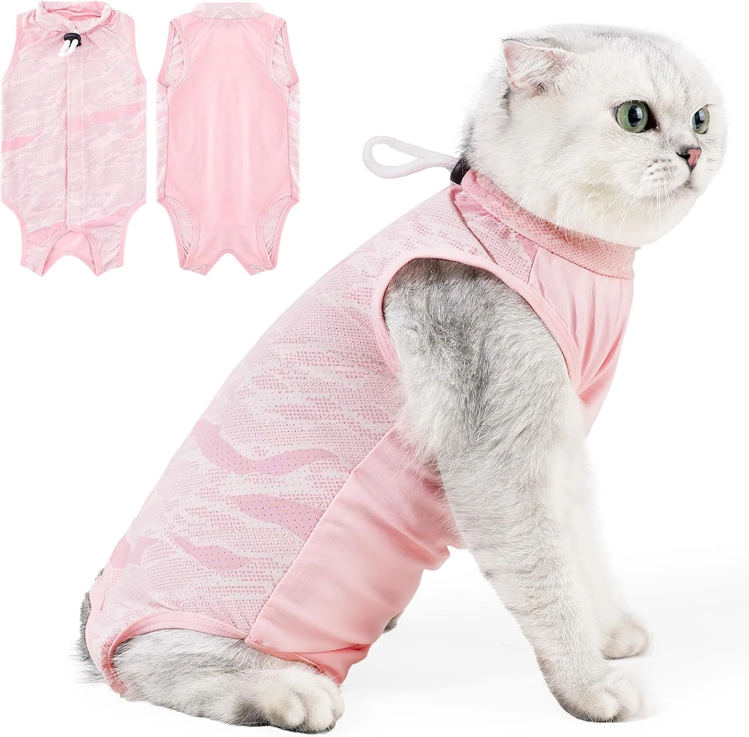 Cat Recovery Suit Cat Onesie for Cats After Surgery, Breathable Cat Surgery Recovery Suit Female for Abdominal Wounds, Kitten Recovery Suit E-Collar Alternative Cat Onesie After Spay Anti Licking