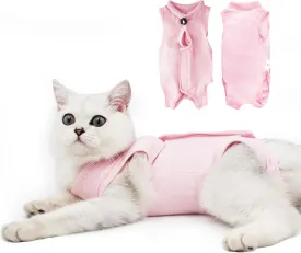 Cat Recovery Suit for Male and Female Surgical Post Surgery Soft Cone Onesie Shirt Clothes Neuter Licking Protective Diapers Outfit Cover Kitten Spay Collar(S, Pink) Cat Recovery Suit for Male and Female Surgical Post Surgery Soft Cone Onesie Shirt Clothes Neuter Licking Protective Diapers Outfit Cover Kitten Spay Collar(S, Pink)