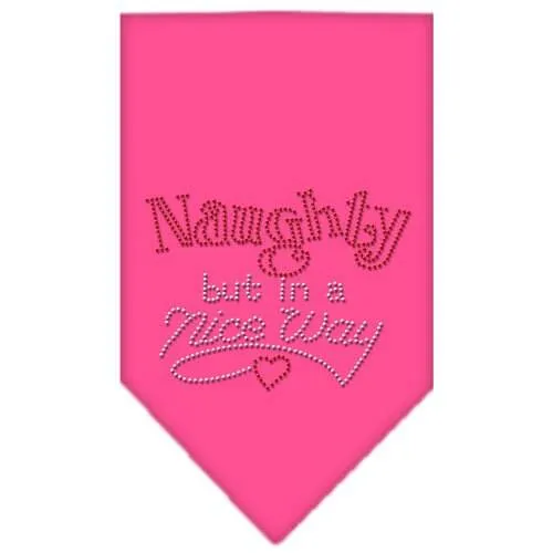 Christmas Pet and Dog Bandana Rhinestone, "Naughty, But In A Nice Way"
