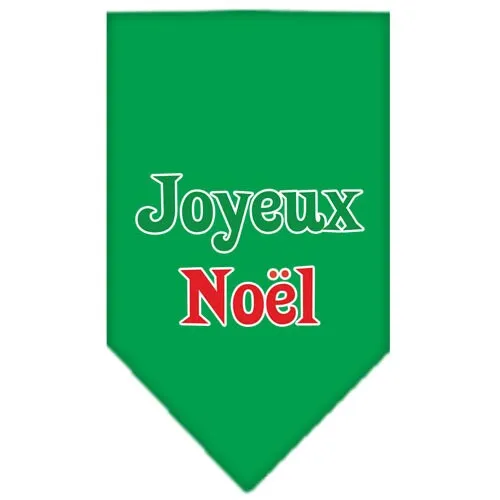 Christmas Pet and Dog Bandana Screen Printed, "Joyeux Noel"