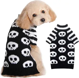 Dog Halloween Sweater Pet Halloween Skull Costumes Cute Cat Outfit XSmall Puppy Clothes Knit Dog Sweater for Small Medium Dogs Girl Boy XS