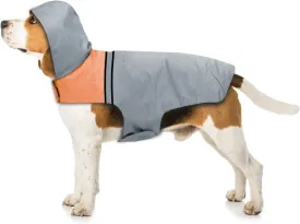 Dog Raincoat with Reflective Strip, Ultra Light Breathable Waterproof Dog Rain Jacket, Adjustable Waterproof Dog Raincoat with Hood, Suitable for Small, Medium, and Large Dogs (Grey, M)