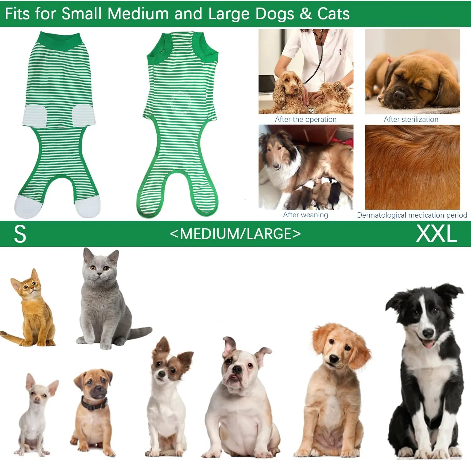 Dog Recovery Suit, After Surgery Wear for Pets Male Female, Professional Dog Onesie for Surgery for Abdominal Wounds Recovery Shirt, Substitute E-Collar & Cone XX-Large