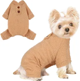 Dog Sweaters for Small Dogs Winter Dog Pajamas Small Sized Dogs Boy Girl Fleece Small Pet Clothes Dog Outfit 4 Legs Jumpsuits for Chihuahua Yorkie Cat Apparel