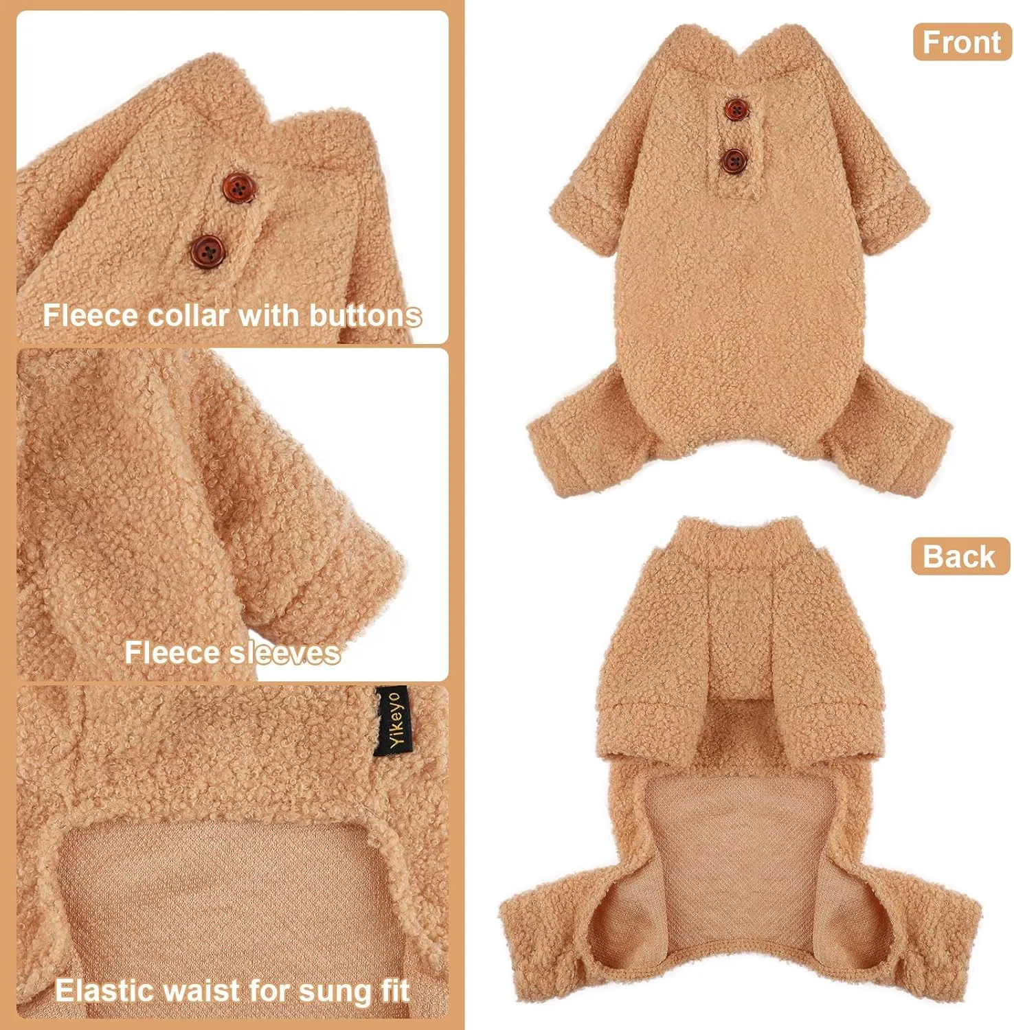 Dog Sweaters for Small Dogs Winter Dog Pajamas Small Sized Dogs Boy Girl Fleece Small Pet Clothes Dog Outfit 4 Legs Jumpsuits for Chihuahua Yorkie Cat Apparel
