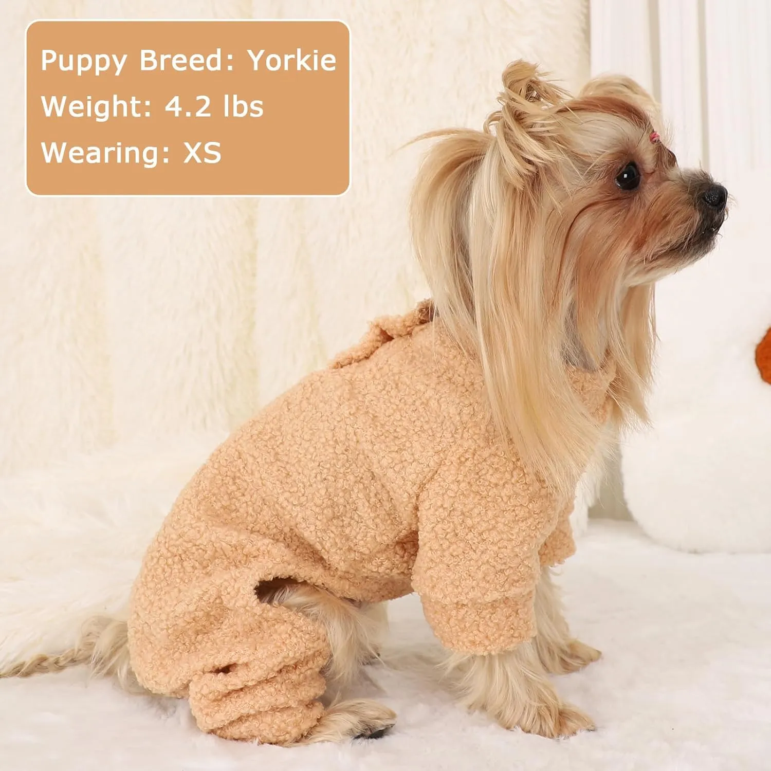 Dog Sweaters for Small Dogs Winter Dog Pajamas Small Sized Dogs Boy Girl Fleece Small Pet Clothes Dog Outfit 4 Legs Jumpsuits for Chihuahua Yorkie Cat Apparel