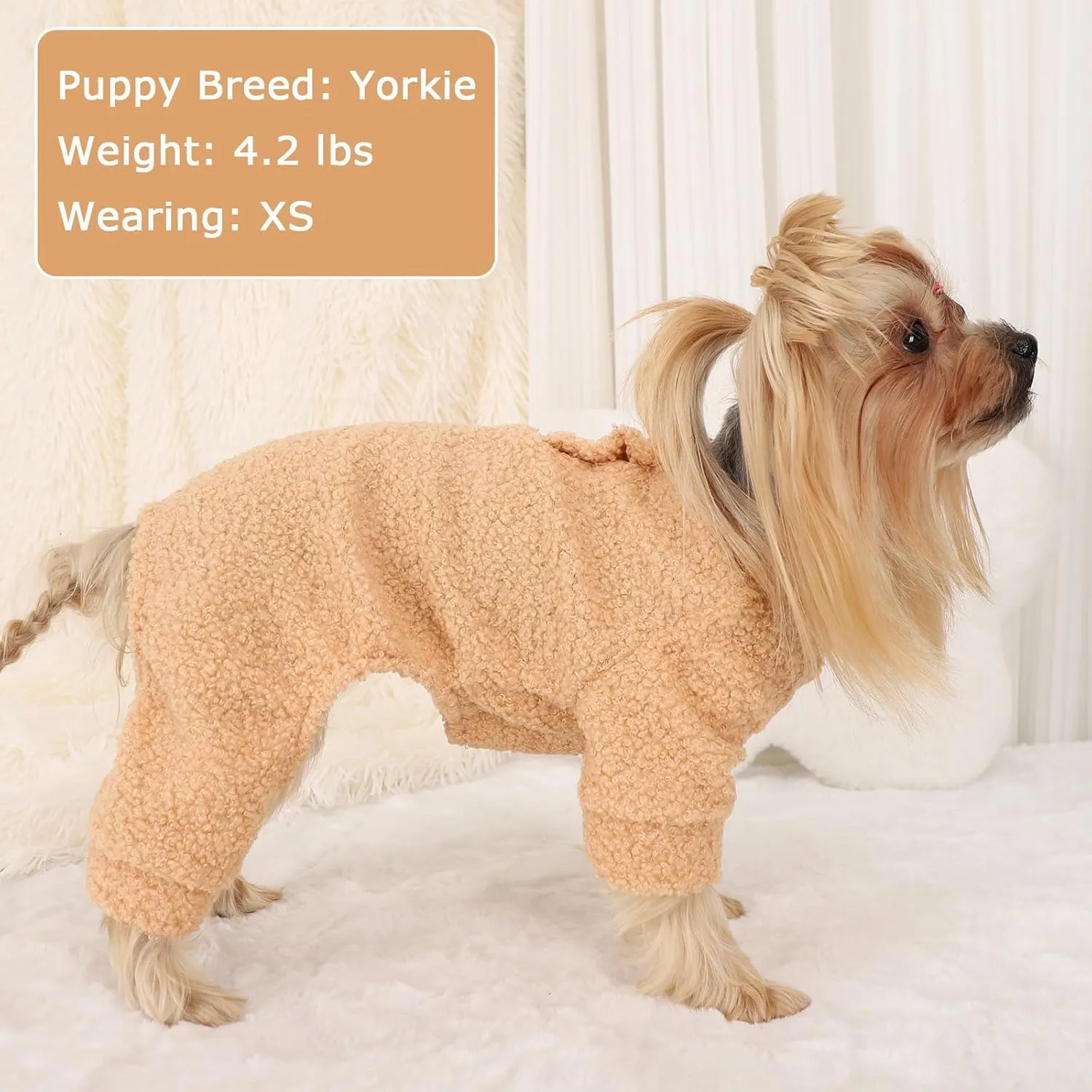 Dog Sweaters for Small Dogs Winter Dog Pajamas Small Sized Dogs Boy Girl Fleece Small Pet Clothes Dog Outfit 4 Legs Jumpsuits for Chihuahua Yorkie Cat Apparel