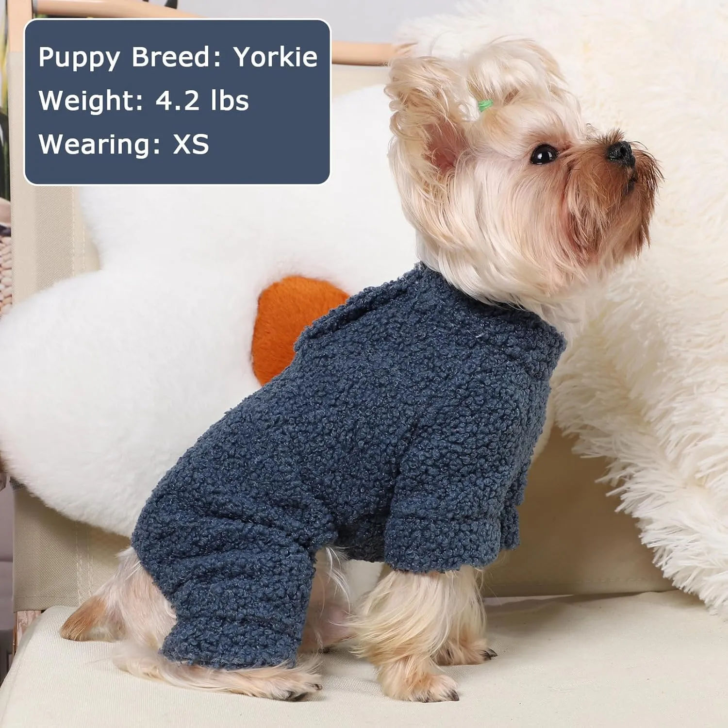 Dog Sweaters for Small Dogs Winter Puppy Pajamas Boy Girl Fleece Small Pet Clothes Outfit 4 Legs Jumpsuits for Chihuahua Yorkie Cat Apparel