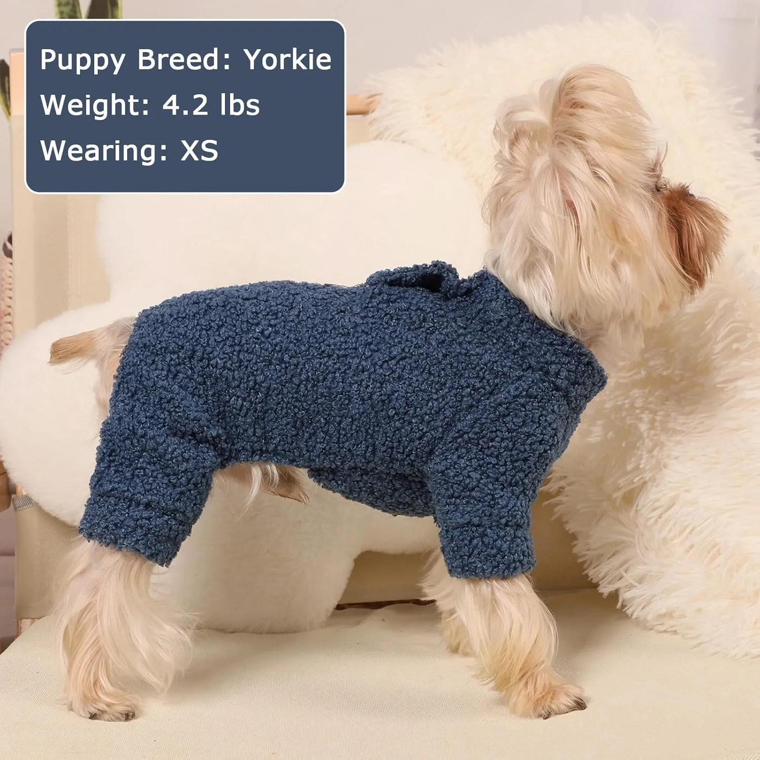 Dog Sweaters for Small Dogs Winter Puppy Pajamas Boy Girl Fleece Small Pet Clothes Outfit 4 Legs Jumpsuits for Chihuahua Yorkie Cat Apparel