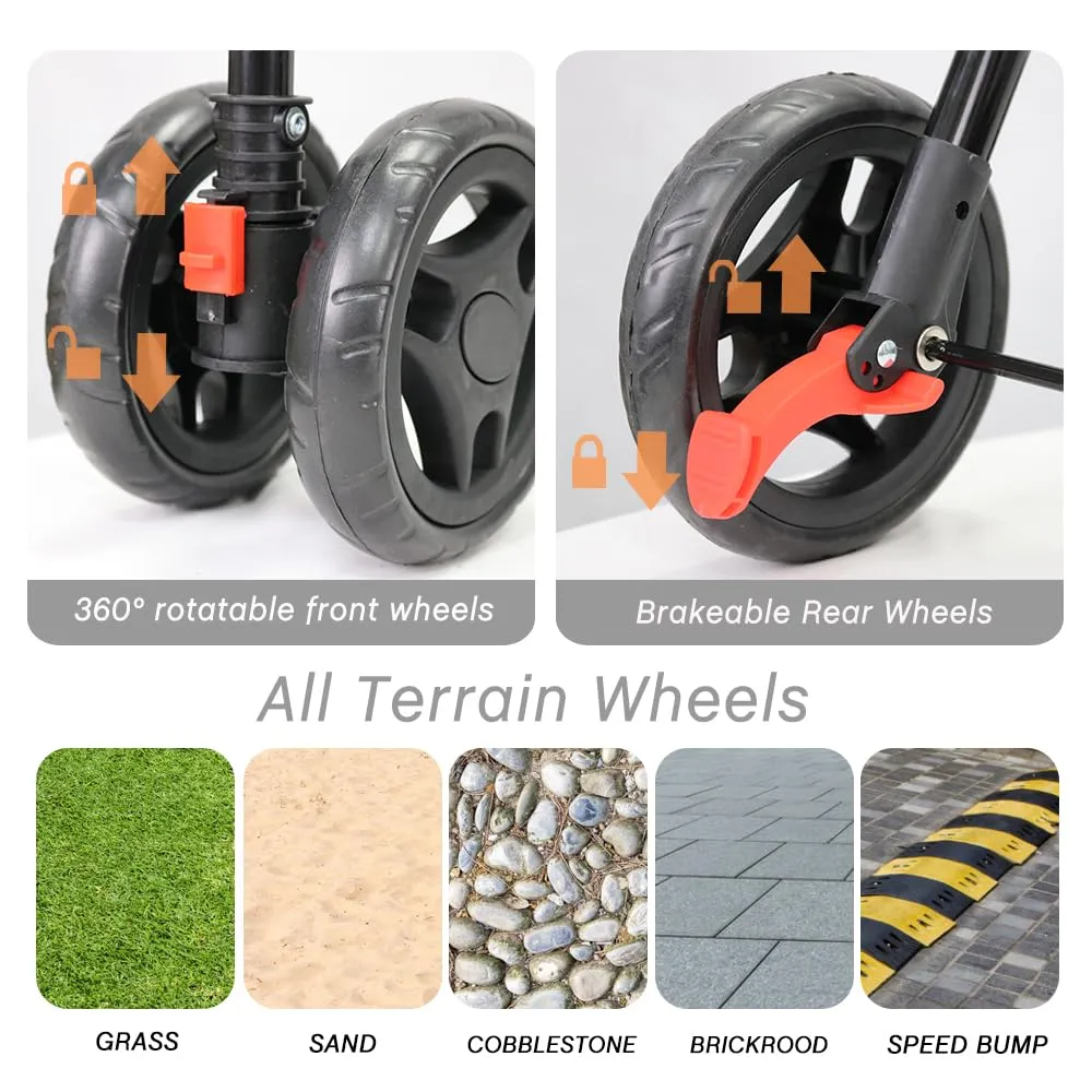 Double pet Stroller with Two Detachable pet Carriers 4 Lockable Wheels Folding Dog Stroller for Small Medium Dogs Cats Black