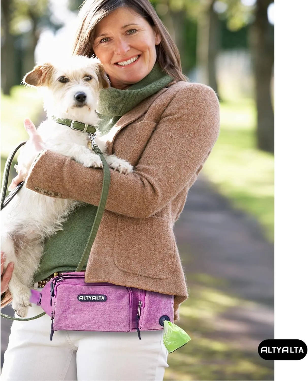 EZ Dog Walking Fanny Pack, Dog Training Treat Pouch, Easy for Walking with Dogs, Belt Bag with 6 Pockets and Waste Bag Dispenser