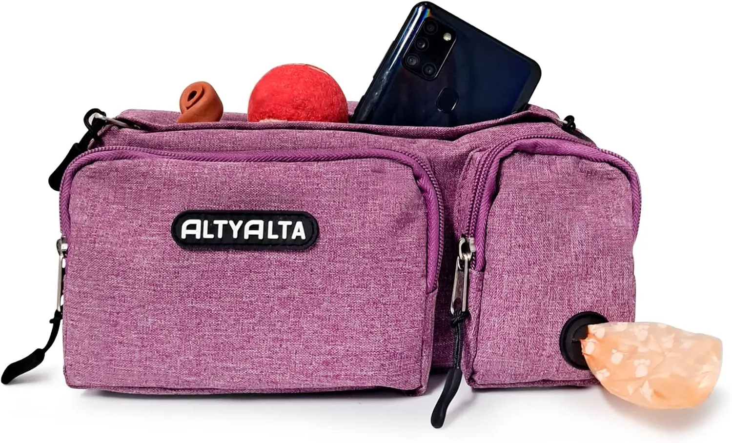 EZ Dog Walking Fanny Pack, Dog Training Treat Pouch, Easy for Walking with Dogs, Belt Bag with 6 Pockets and Waste Bag Dispenser