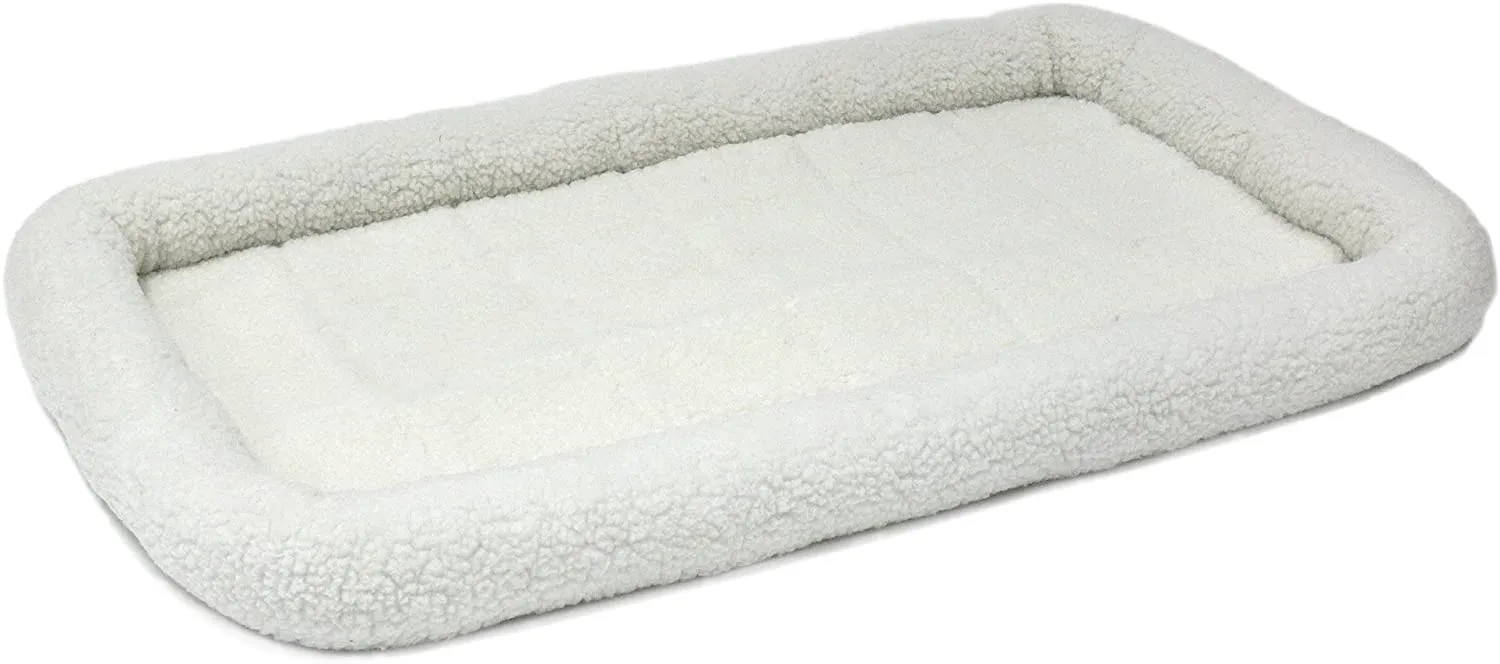 Fleece Dog Crate Bed with Comfortable Bolster - Midwest Homes for Pets Quiet Time Crate Pad