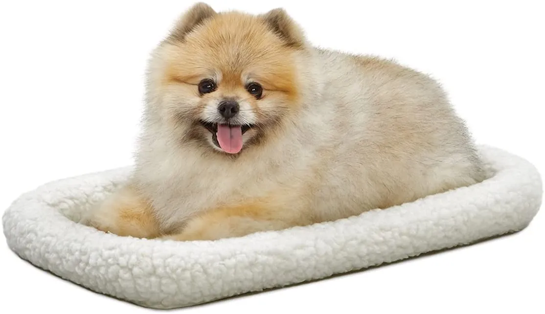 Fleece Dog Crate Bed with Comfortable Bolster - Midwest Homes for Pets Quiet Time Crate Pad