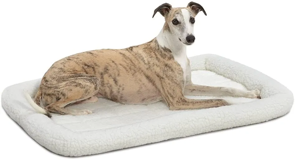 Fleece Dog Crate Bed with Comfortable Bolster - Midwest Homes for Pets Quiet Time Crate Pad