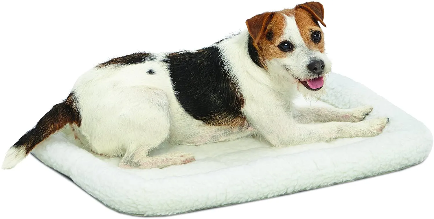 Fleece Dog Crate Bed with Comfortable Bolster - Midwest Homes for Pets Quiet Time Crate Pad