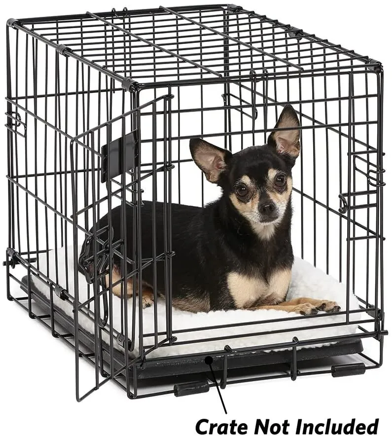 Fleece Dog Crate Bed with Comfortable Bolster - Midwest Homes for Pets Quiet Time Crate Pad