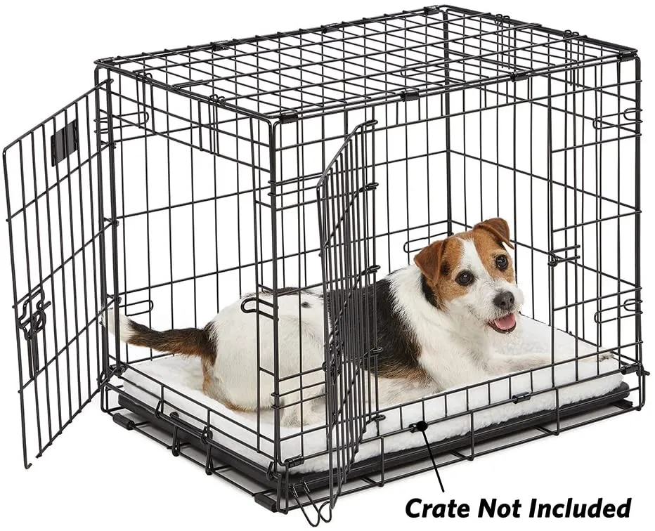 Fleece Dog Crate Bed with Comfortable Bolster - Midwest Homes for Pets Quiet Time Crate Pad