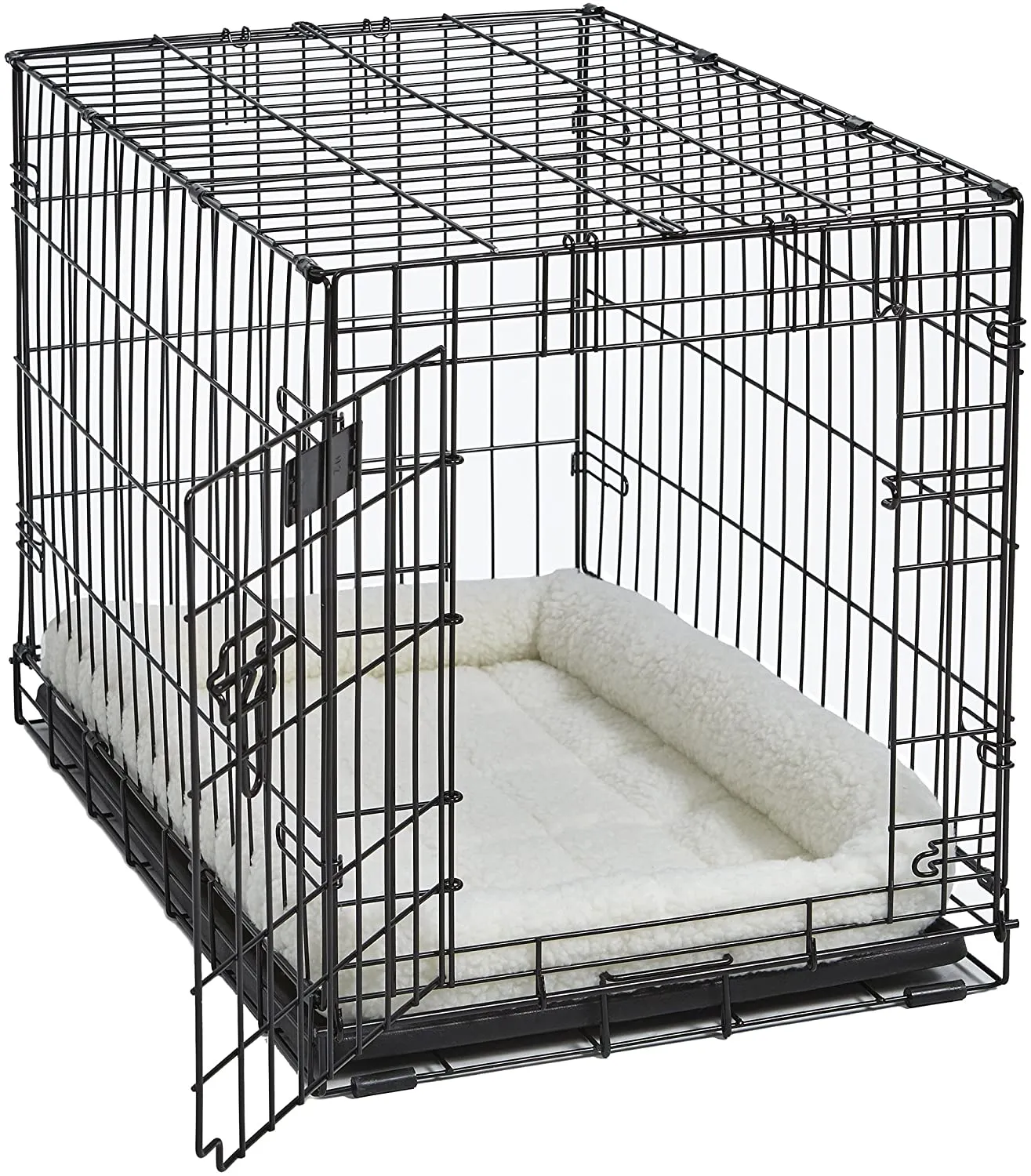 Fleece Dog Crate Bed with Comfortable Bolster - Midwest Homes for Pets Quiet Time Crate Pad