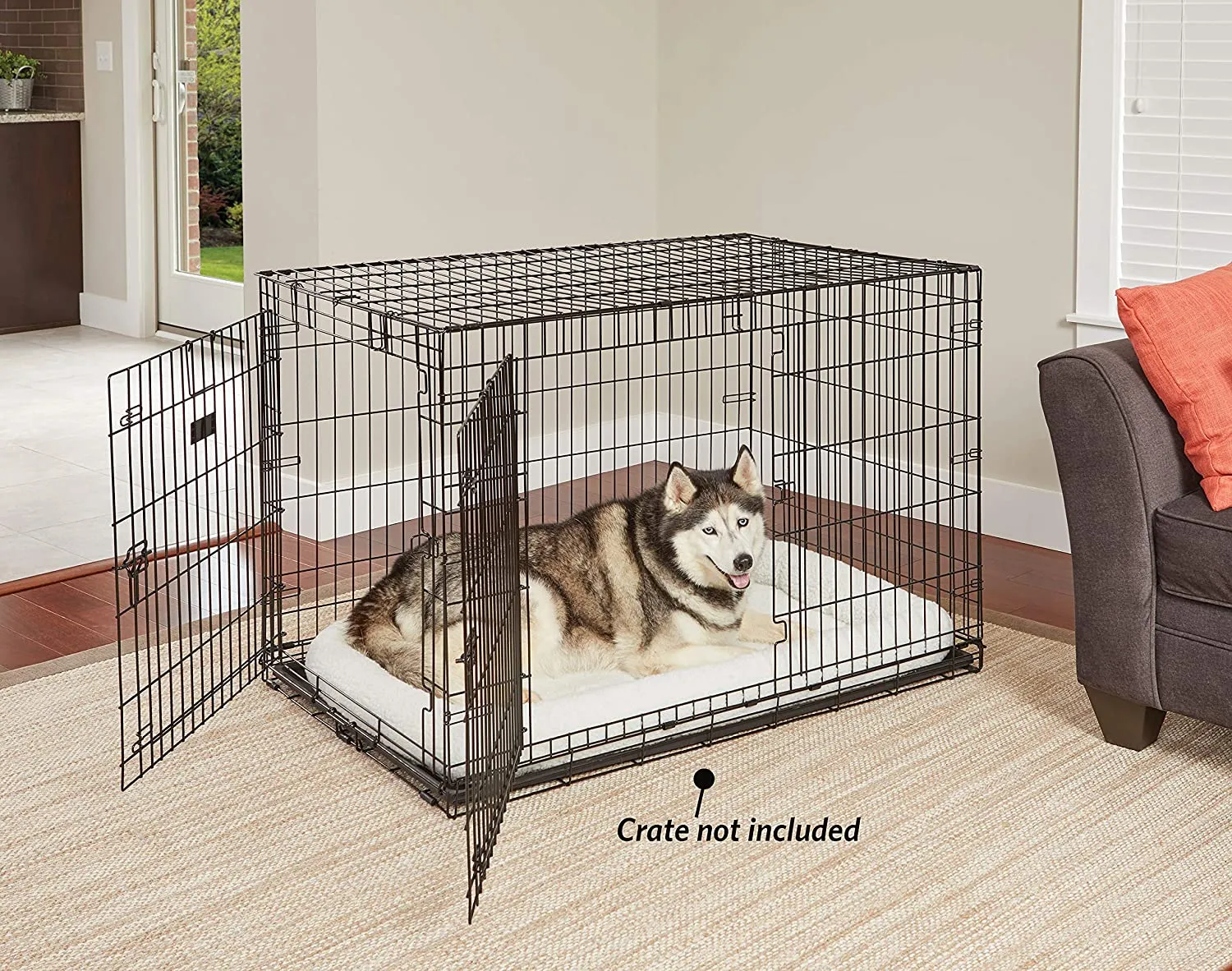 Fleece Dog Crate Bed with Comfortable Bolster - Midwest Homes for Pets Quiet Time Crate Pad