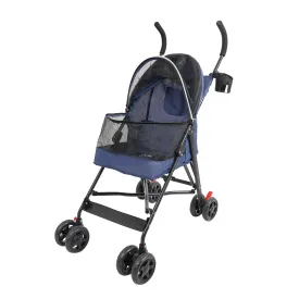 Foldable Pet Stroller for Medium/Small Dogs Cats, Portable Compact Pet Stroller with Breathable Mesh and Handlebars Pet Travel Stroller with 4 Wheels Load Up to 22lbs Blue Foldable Pet Stroller for Medium/Small Dogs Cats, Portable Compact Pet Stroller with Breathable Mesh and Handlebars Pet Travel Stroller with 4 Wheels Load Up to 22lbs Blue