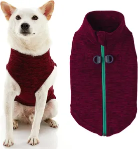 Gooby - Zip Up Fleece Vest, Fleece Jacket Sweater with Zipper Closure and Leash Ring, Fuchsia Wash, Medium