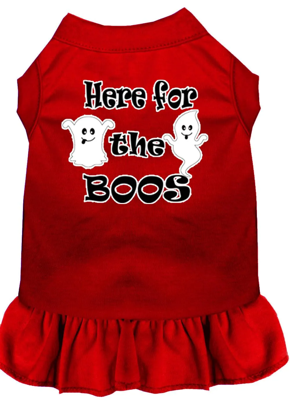 Here For The Boos Screen Print Dog Dress Red Xxxl (20)