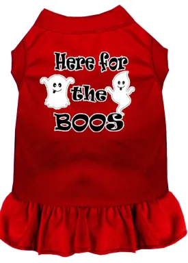 Here For The Boos Screen Print Dog Dress Red Xxxl (20)