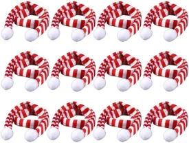 JANOU 12pcs Mini Christmas Scarf Red White Stripe Knitted Scarves Small DIY Doll Clothes for Little Pet Dog Cat and Wine Bottle Christmas Decoration JANOU 12pcs Mini Christmas Scarf Red White Stripe Knitted Scarves Small DIY Doll Clothes for Little Pet Dog Cat and Wine Bottle Christmas Decoration
