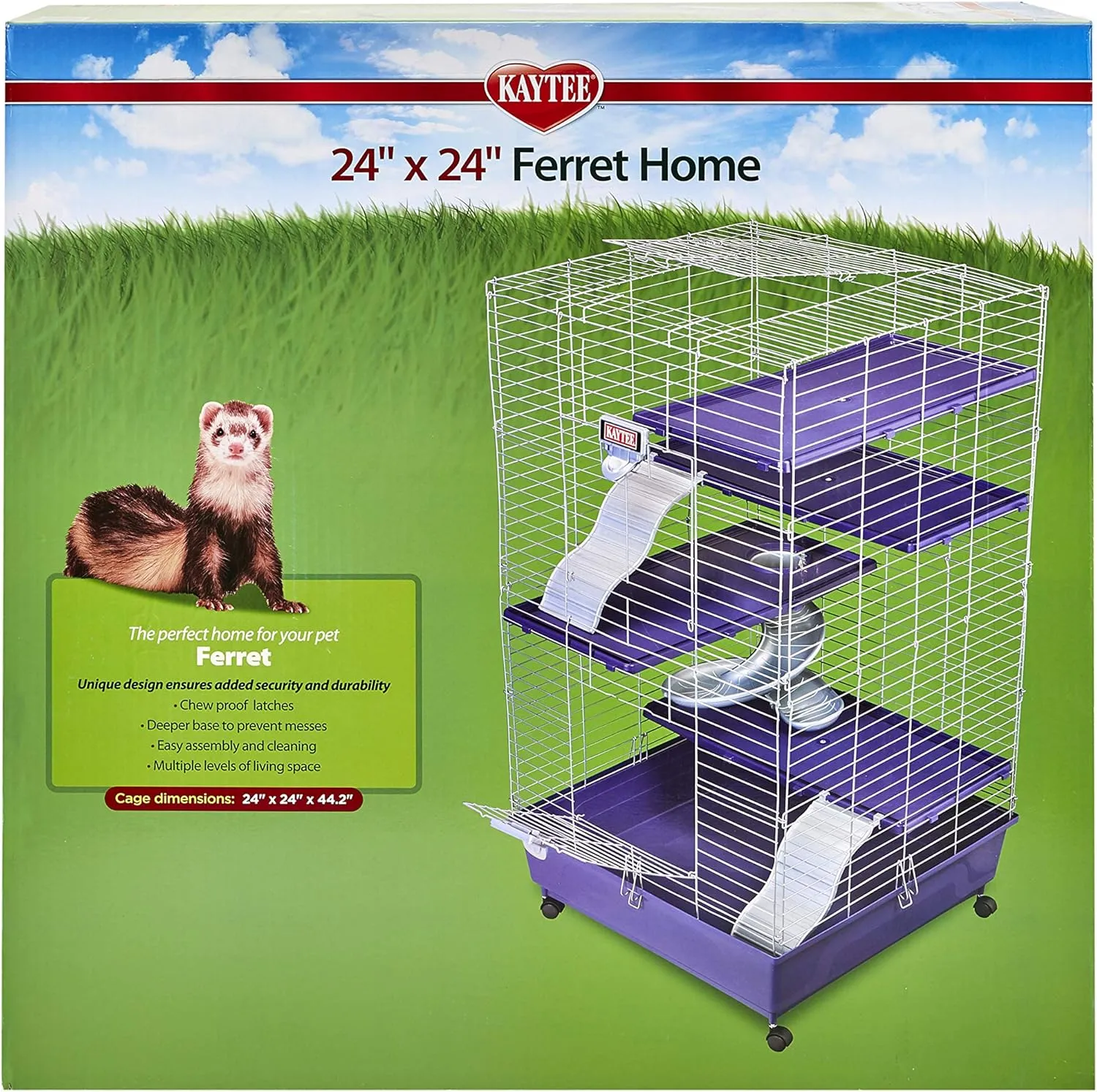 Kaytee My First Home Multi-Level Habitat with Casters for Pet Ferrets