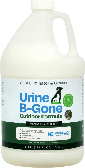 KINZUA ENVIRONMENTAL Urine B-Gone-OD Professional Pet Urine Enzyme Cleaner, Pet Yard Odor Eliminator for Artificial Grass, Concrete & More, 1 Gallon KINZUA ENVIRONMENTAL Urine B-Gone-OD Professional Pet Urine Enzyme Cleaner, Pet Yard Odor Eliminator for Artificial Grass, Concrete & More, 1 Gallon
