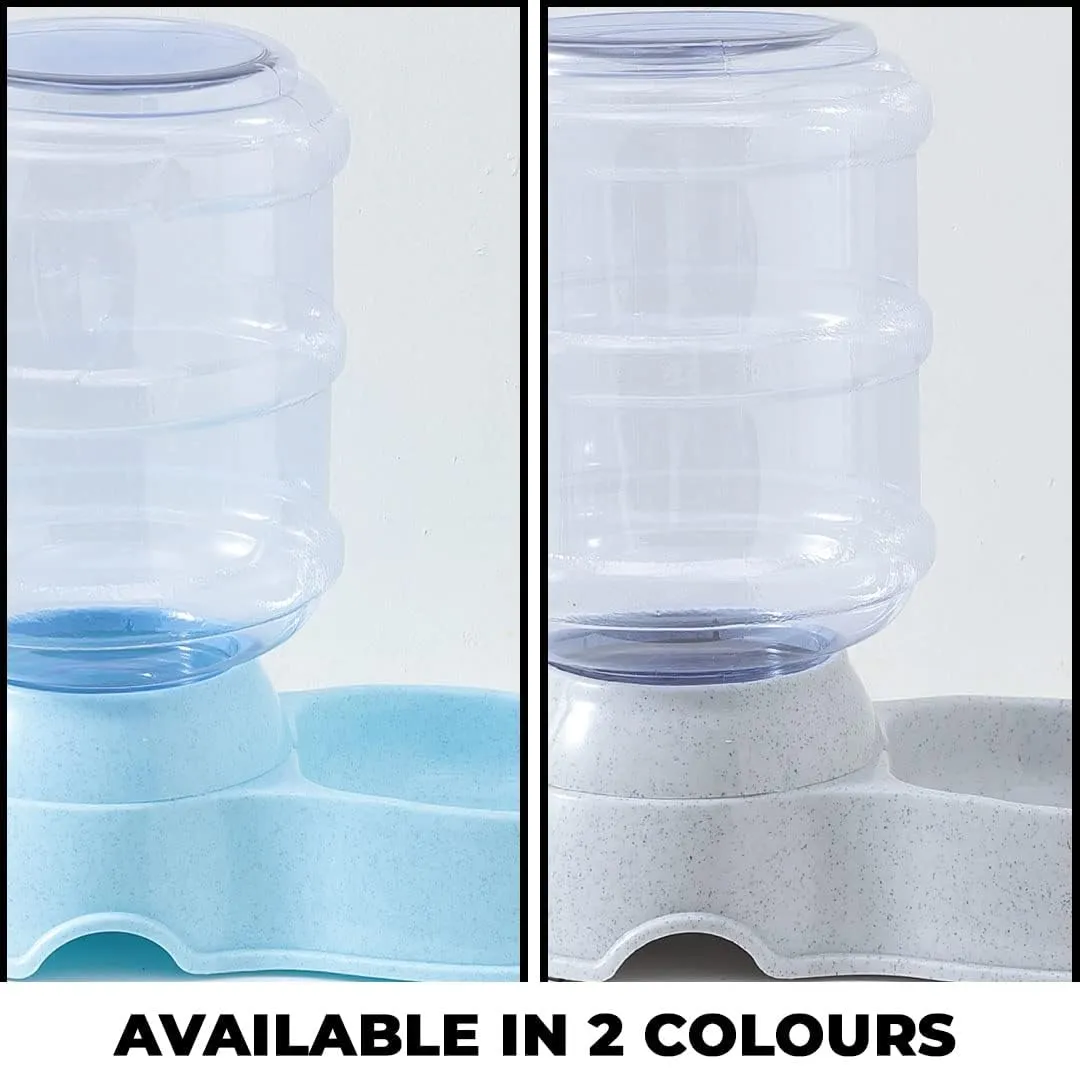 Kuber Industries Dog Food Bowl|Drinking Fountain Cat & Dog Bowl|Reusable,Durable|Bowl with Refillable Water Bottle|Stylish Dog Accessories for Indoor & Outdoor Use|LS147BL|3500ML|Blue (Pack of 4)