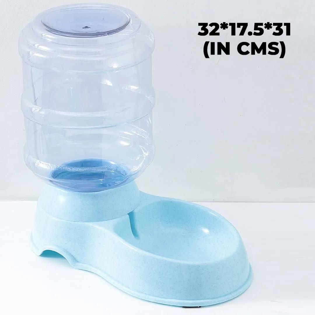 Kuber Industries Dog Food Bowl|Drinking Fountain Cat & Dog Bowl|Reusable,Durable|Bowl with Refillable Water Bottle|Stylish Dog Accessories for Indoor & Outdoor Use|LS147BL|3500ML|Blue (Pack of 4)